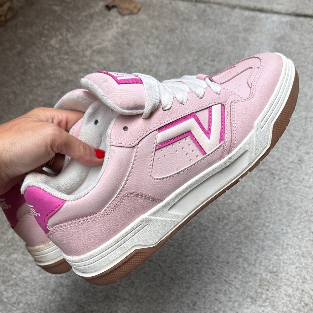 Vans Women's Pink and Hot Pink Low-Top Sneakers